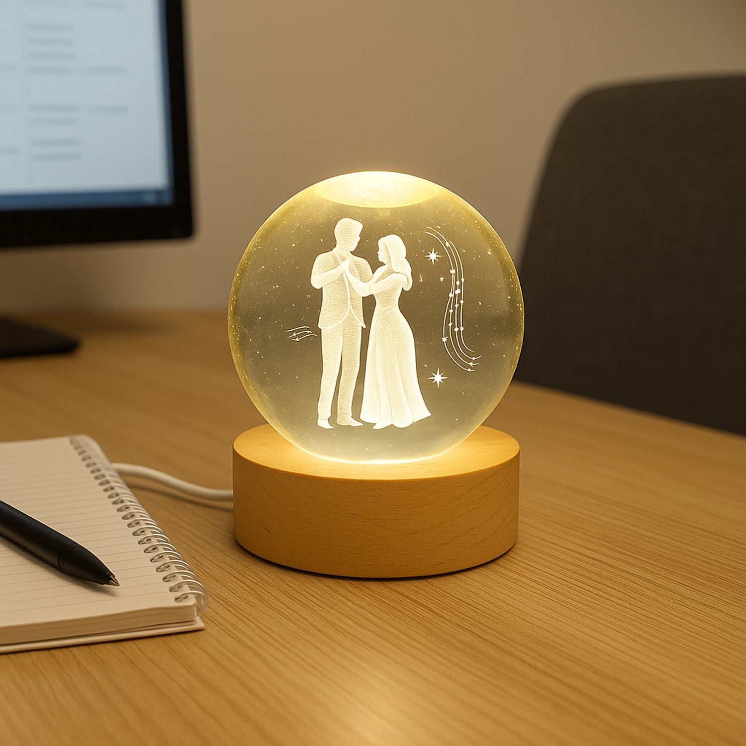 3D Crystal Ball lamps With Base (1 Pc) 3D Crystal Ball lamps With Base (1 Pc)